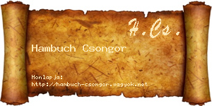 Hambuch Csongor névjegykártya